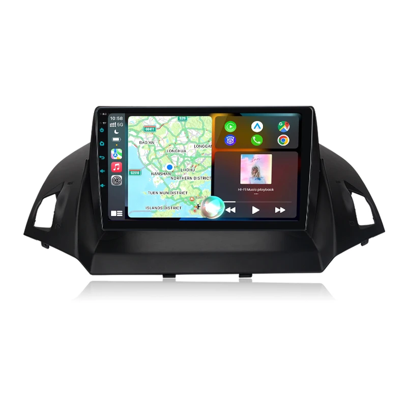 Junsun 8-Kern-Radio für Ford Escape Kuga 2 C-MAX 2013-2016 Kabelloses CarPlay Android Auto 8-Kern Eingebauter Kühlventilator Android GPS-Navigation Multimedia-Player 4G-LTE WiFi DAB+ DSP RDS BT SWC
