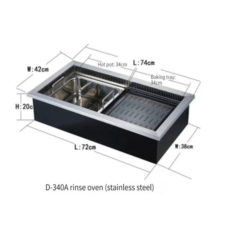 Self service barbecue and rinse pot Korean electric barbecue stove Smokeless barbecue restaurant smoke purification