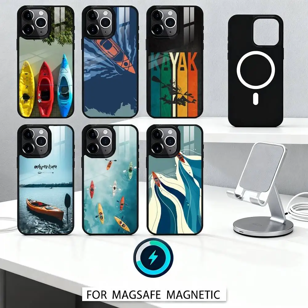 

B-Boating K-Kayaking S-Sprot Phone Case For iPhone 17,16,15,14,13,12,Pro,Max For Magsafe Magnetic Wireless Charging