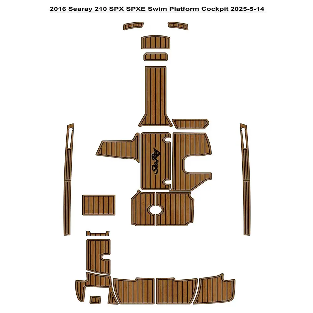 

2016 Sea Ray 210 SPX SPXE Платформа для плавания Кокпита Pad Лодка EVA Teak Deck Floor Mat Seadek Gatorstep Style Самоклеящийся V487 8PK1G