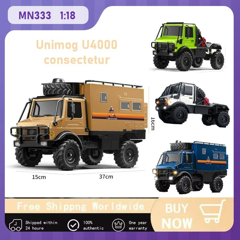 

MN333 RC cars Unimog U4000 four-wheel drive 1/18 full proportion off-road vehicle Powerful outdoor climbing rc car Boys toy car