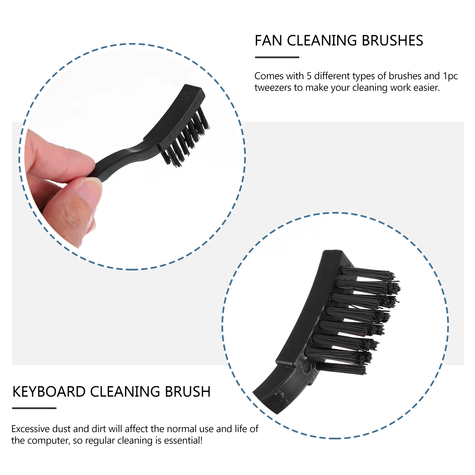

6pcs Anti Static Cleaning Brush Kit for Keyboard Fan Computer PVC Portable Dust Tools Tweezers Camera Maintenance