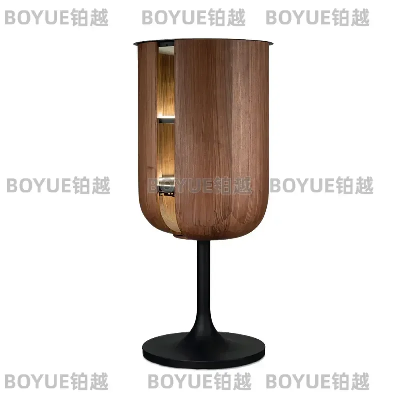 Luxury Solid Wood Petal Wine Cabinet Wall Mounted Display Shelf for Living Room Villa Modern Creative Storage Locker Decor