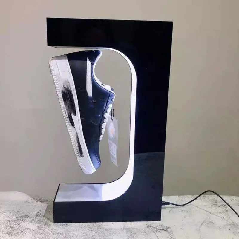 For 220 360 Rotation Display Stand Levitation LED Floating Shoes Sneaker Stand Home Decor Shoes Sneaker Display Stand NEW