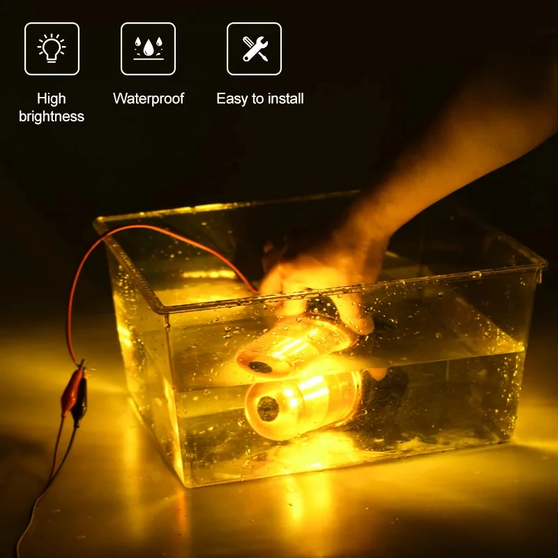12V-24V LED High Power Emergency Warning Light 360ยฐ Rotating Flash Red Yellow Blue Work Light Forklift Car Work Signal Lamp