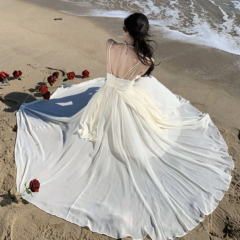 Beach Vaion Fairy T Off-oulder Long Sve Maxi Dr مع حواف من الدانتيل للاحتفال بعيد الميلاد أو الزفاف