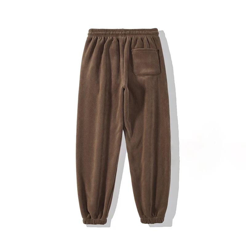 Autumn Winter Sport Pants Fleece Thickened Windproof Warm Couple Model Solid Color Thick Sport Pants Outdoor Running Sport Pants