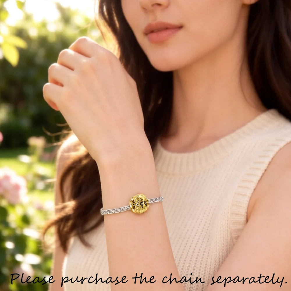 Koraliki Golden Bee 925 Sterling Silver Winter Karma Charms Europejska biżuteria Akcesoria — zdjęcie 3