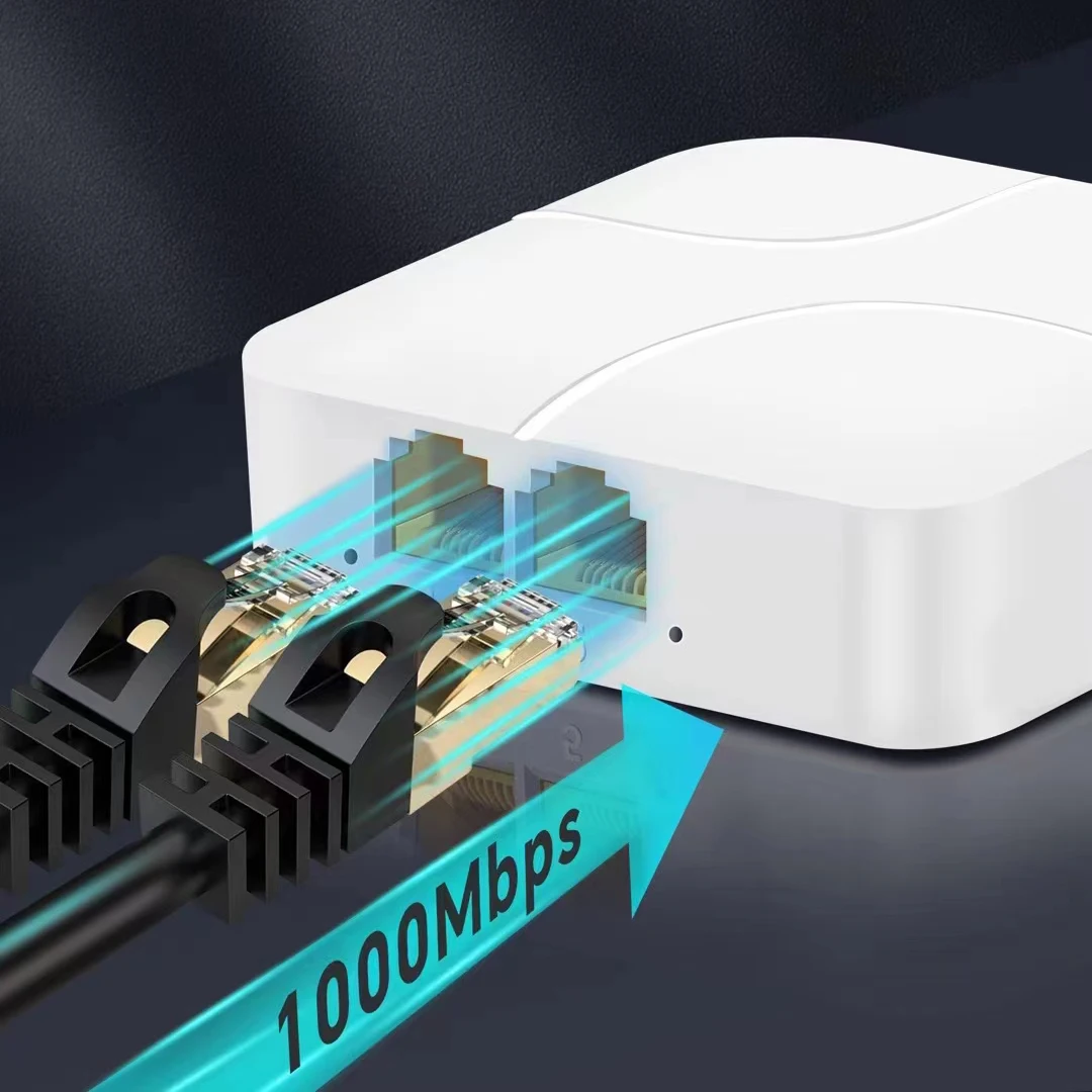 1000M Gigabit Network RJ45 Ethernet Converter 1 In 2/4 Out Splitter Adapter Cable Expander PC Laptop TV Box Router Converter