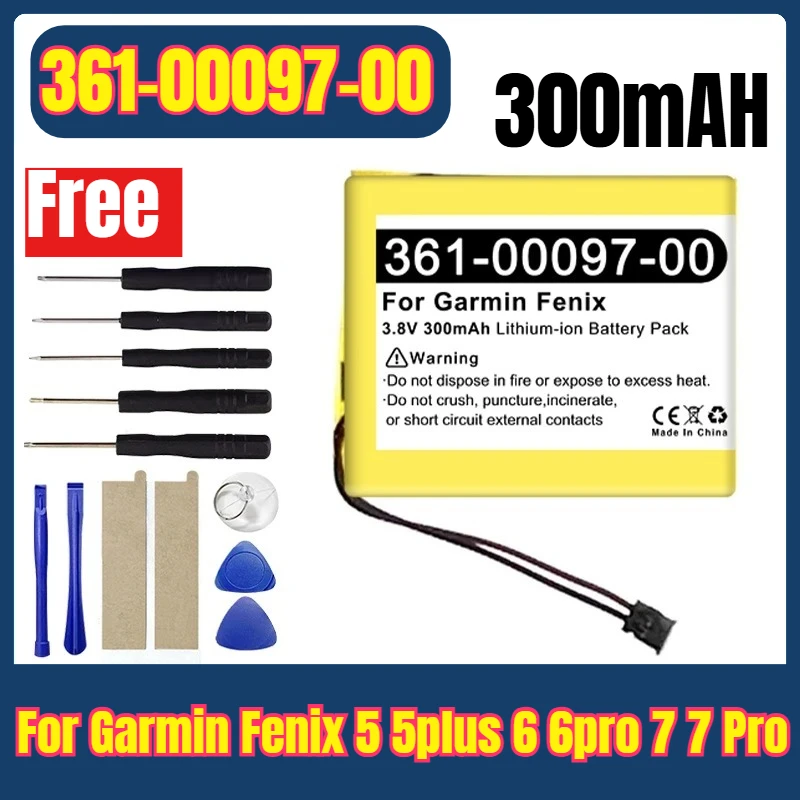 

361-00097-00 Smartwatch Battery for Garmin Fenix 5 5plus 6 6pro 7 7 Pro Approach S60 Forerunner 935 + Free Tools