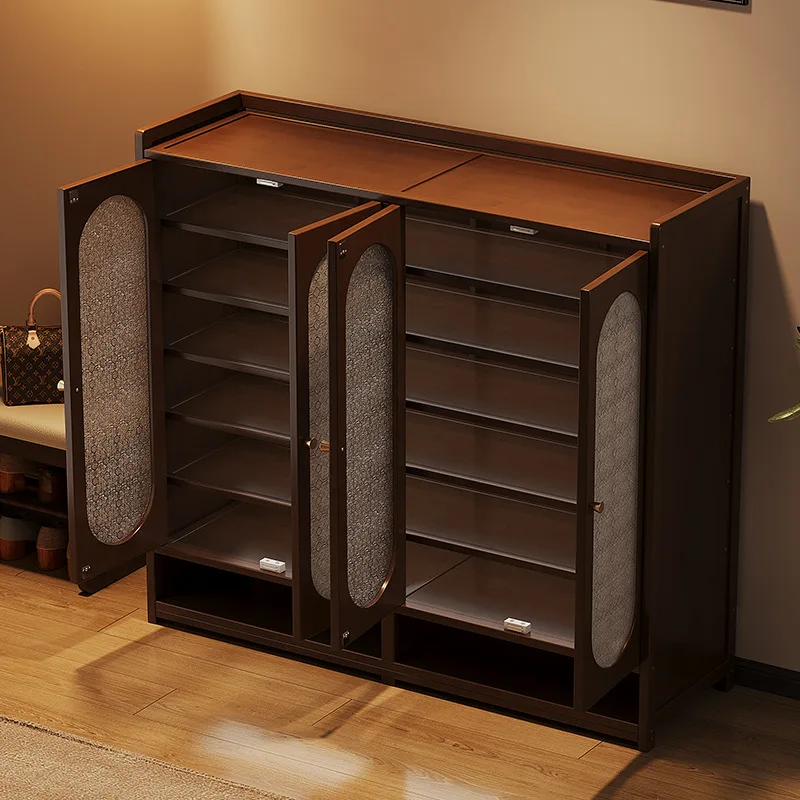 Household entrance cabinet multi-layer storage shoe rack integrated simple dust-proof shoe