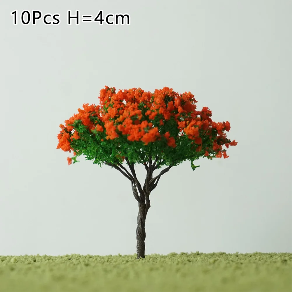 10Pcs/Lot Flower Model Train Trees Ball Shaped Scenery Landscape 1/100 Scale For Railway Road Kids Toy 4cm Model Flower Tree