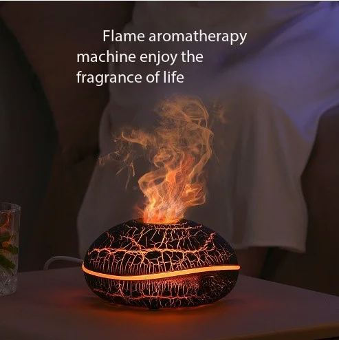 

High Quality Aroma Diffuser Essential Oil Lamp 200ml USB Portable Air Humidifier with Color Flame Night Light