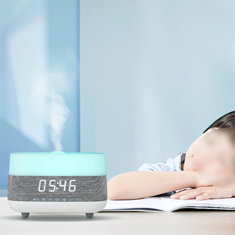 초음파 에센셜 오일 아로마 디퓨저 가습기 300ML, 미스트 메이커, 야간 조명, 블루투스 호환, 오디오, 알람 시계, 가정용