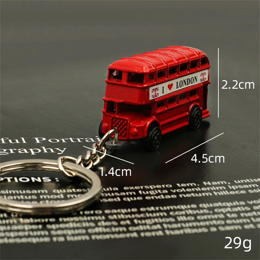 Creative Mini London Telephone Booth Keychain Retro Double Decker Bus UK Mailbox Key Ring Tourist Souvenir Bag Pendent