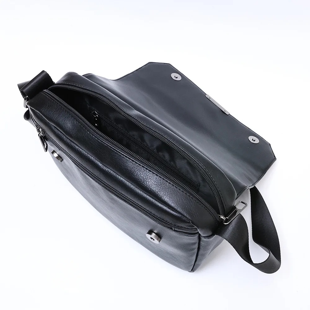 Trendige Umhängetasche für Herren, modisches Design, Schultertasche mit Klappe, luxuriöse Umhängetasche aus weichem Leder, rechteckige Umhängetasche für Herren, Handtasche. – Detail 11