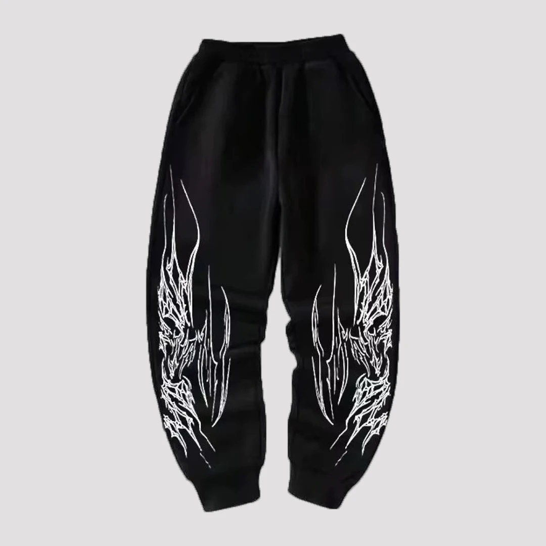 Men's Autumn Winter Casual Sweatpants Stylish Printed Warm Drawstring Trousers Suitable For Daily Fitness And Commute Sports