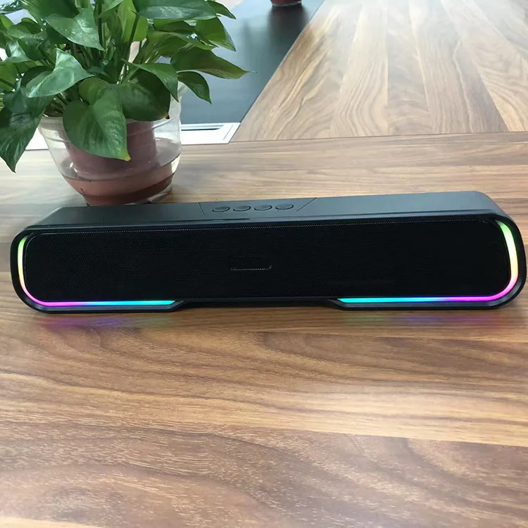 RGB Bluetooth Soundbar Speaker Gaming Desktop Audio Bar Support USB TF FM AUX for TV PC Laptop Home Theater