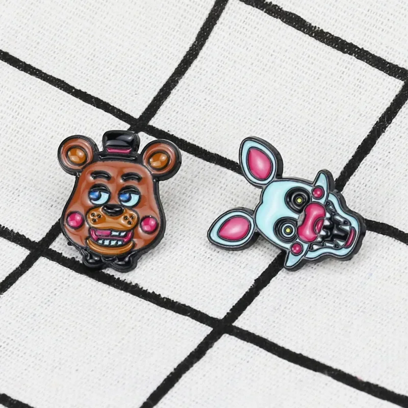 Fnaf Brooches Five Night At Freddy Enamel Pin Foxy Bonnie Animal Pins Badges Fashion Jewelry Accessories Gifts Kids Toys