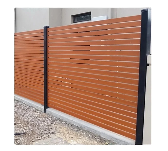 Low Prices Grey Outdoor Rust Prevention Aluminum Horizontal Slat Panels Fence