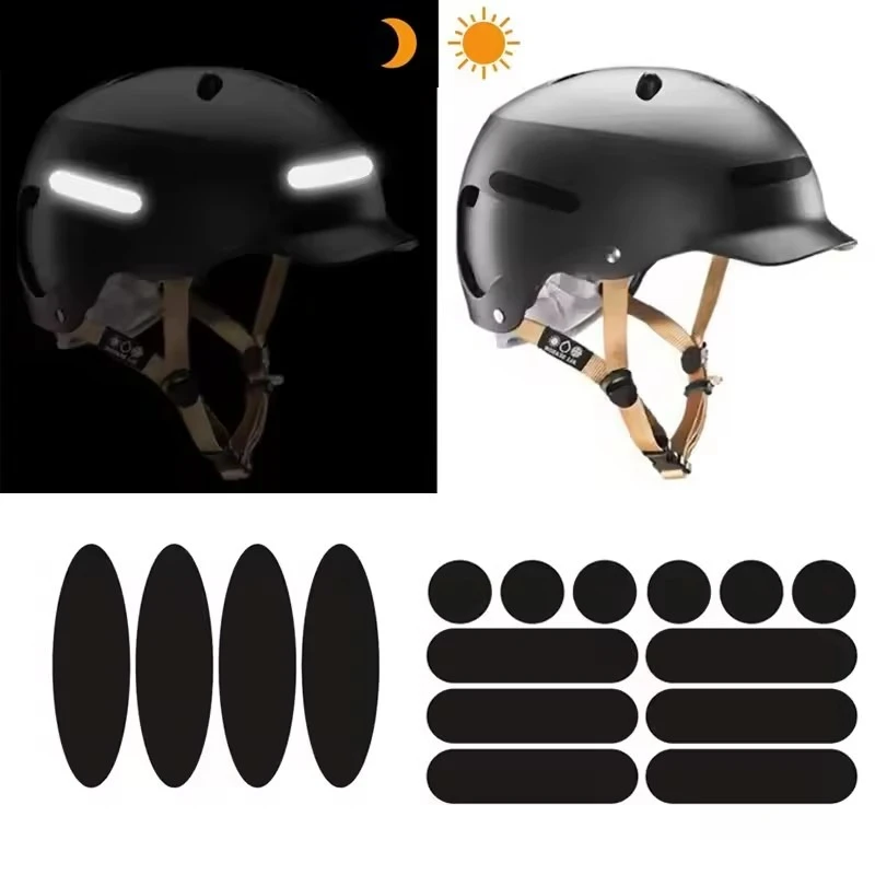 

Motorcycle Helmets Invisible Black Reflective Stickers Simple And Effective Reflective Tape Circle and Oval For Helmets Bikes