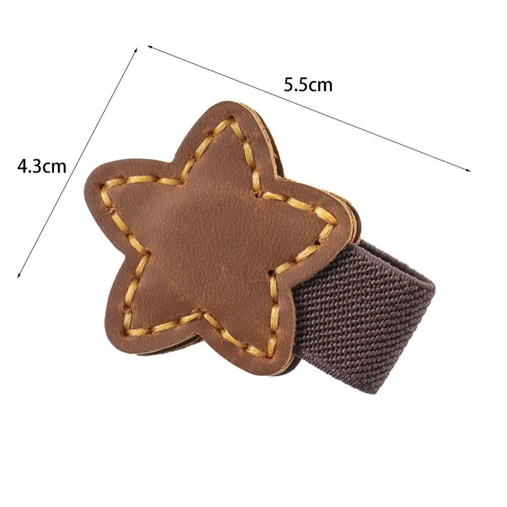 Stationery Genuine Leather Star Magnet Bookmark Vintage Double-Sided Book Pages Divider DIY Bookmark Clip Sew