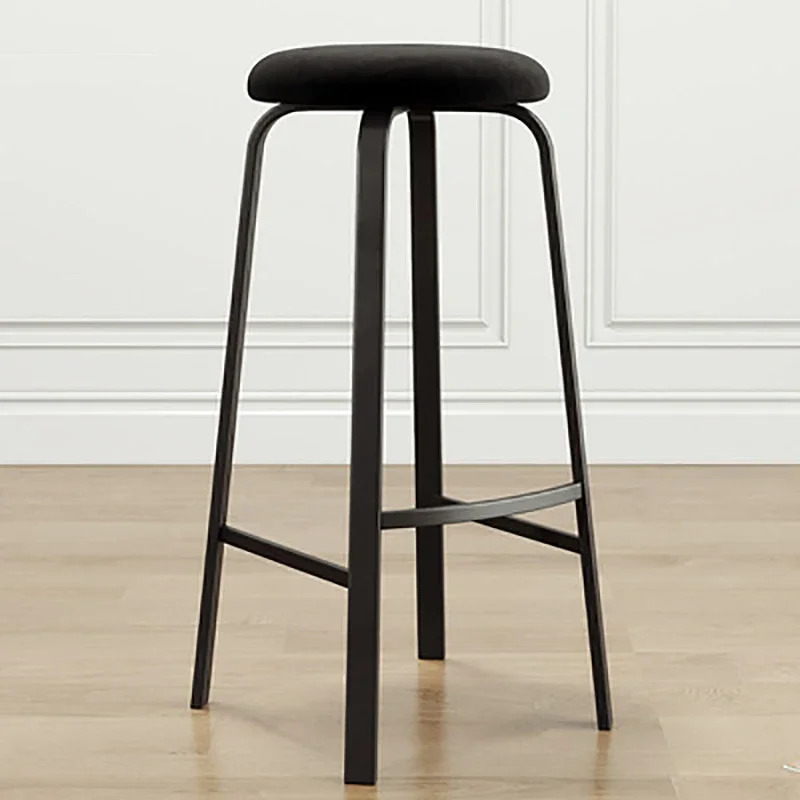 Minimalist Iron Bar Stool Kitchen Island Round Black European Bar Chairs Salon Industrial Taburete Alto Restaurant Furnitures