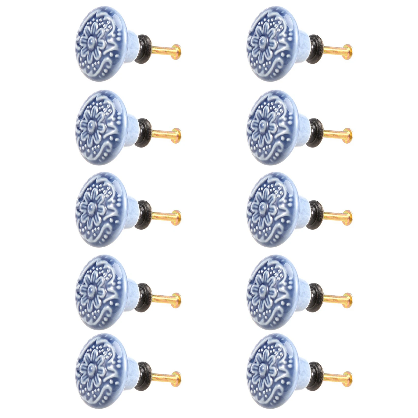 10PCS Ceramic Cabinet Knobs Vintage Drawers Handles for Kitchen Cupboard Drawer Bookcase Furniture Door (with Screws)