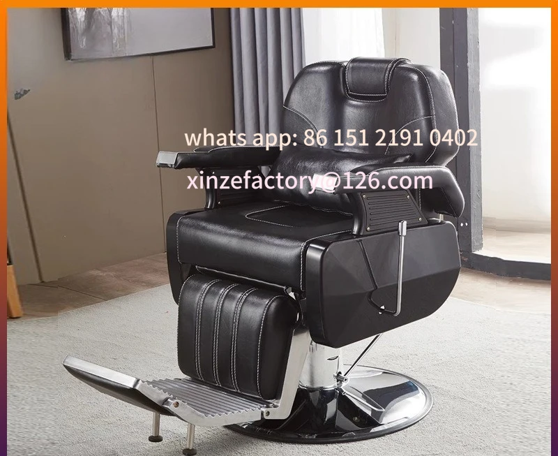 

Customizable Semi-reclining Barber Chair Shampoo Bed Lifting European Retro Men's Hair Salon Large Chair Reclining Shaving