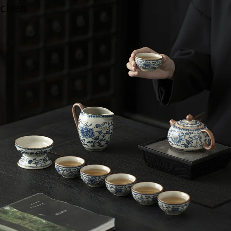 

tea set for home use, high-end complete set of kung fu tea set with teapot and teacups, suitable for gifting