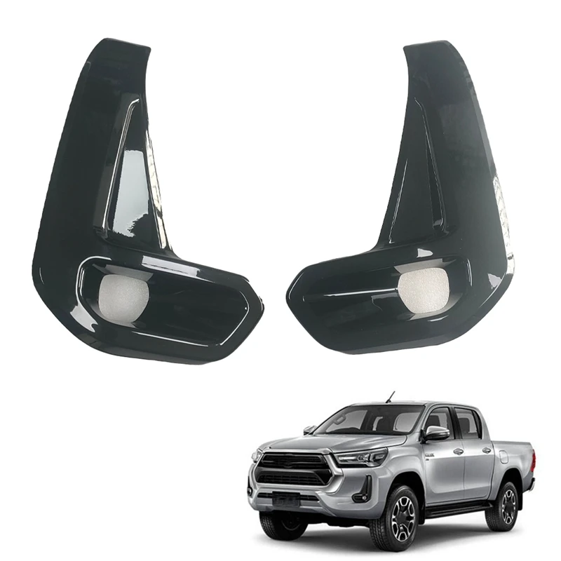 1Pair Fog Light Cover Pickup Car Front Bumper Fog Light Lamp Hoods Housing Cover Replacement For Toyota Hilux Revo 2020 2021