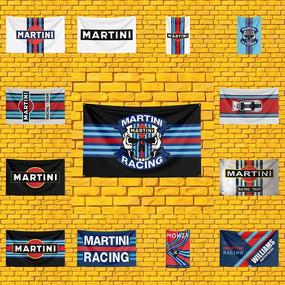 Martini Williams F1 Racing Livery Style Sportscar Flag 3x5 FT Polyester Banner For Pit Garage Wall Decor Speed Fan Gift