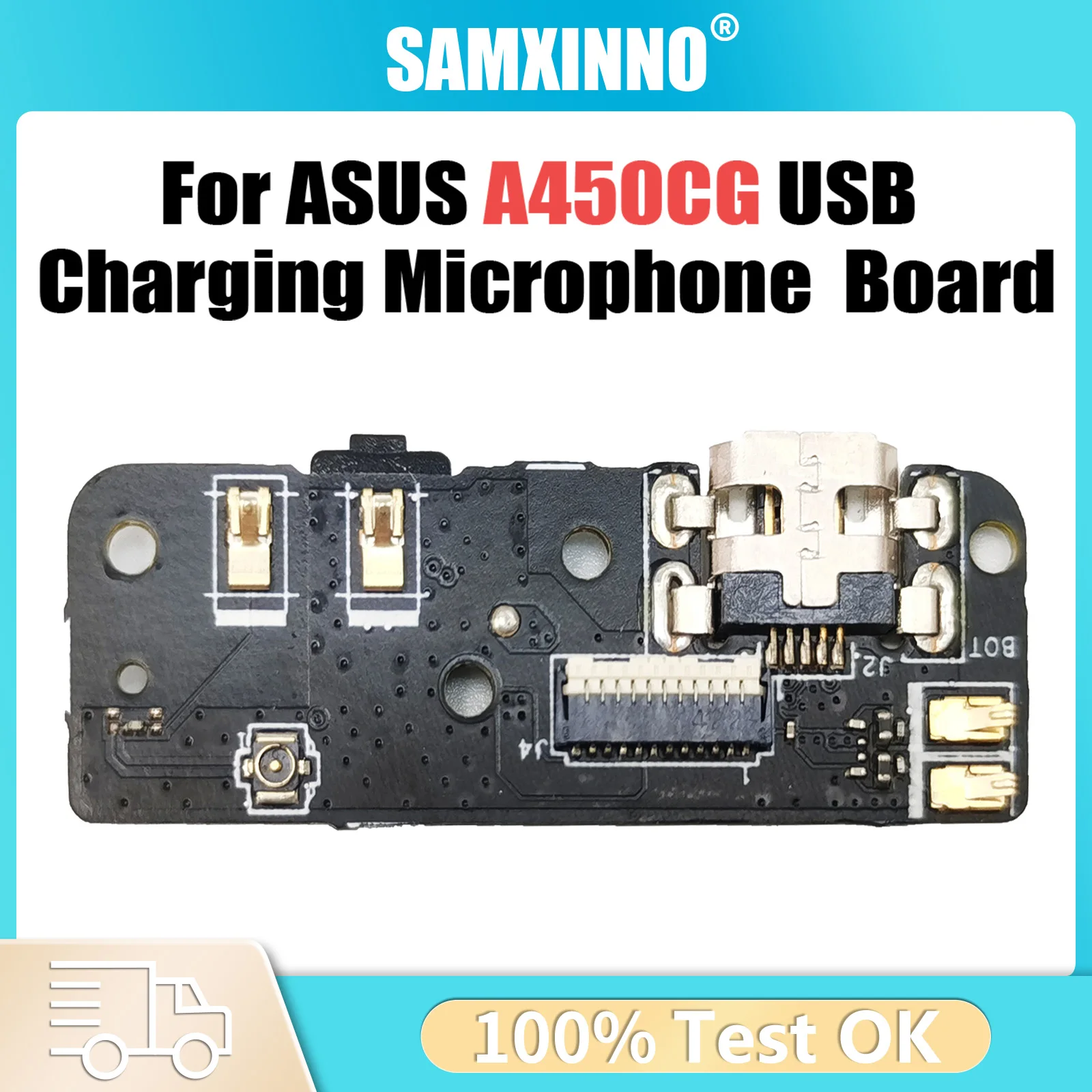 Para Asus Zenfone 4 micrófono de carga USB genuino conector PCB puerto Jack placa A450CG 4,5 pulgadas