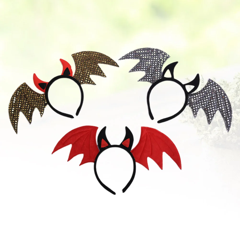 

3 Pcs Bat Wings Headband Funny Hair Hoop Fancy Hairband Accessories for Party Child