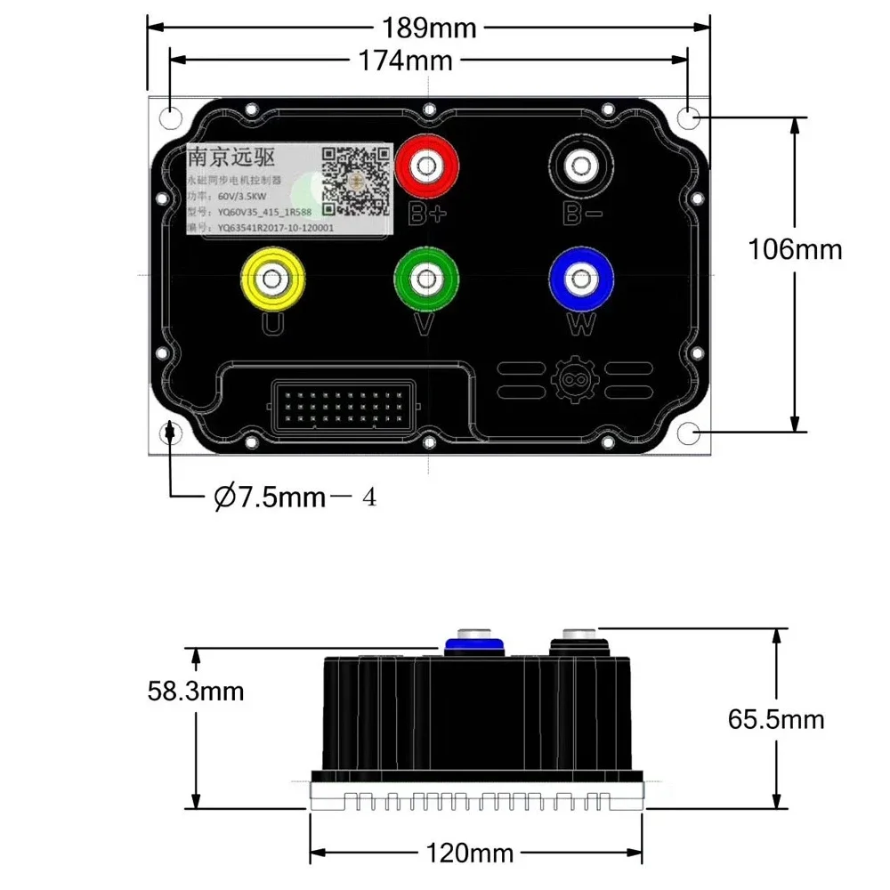 ND72530 Controller Sinewave 5000W 72V Controller per moto elettrica per motore del mozzo ad alta potenza