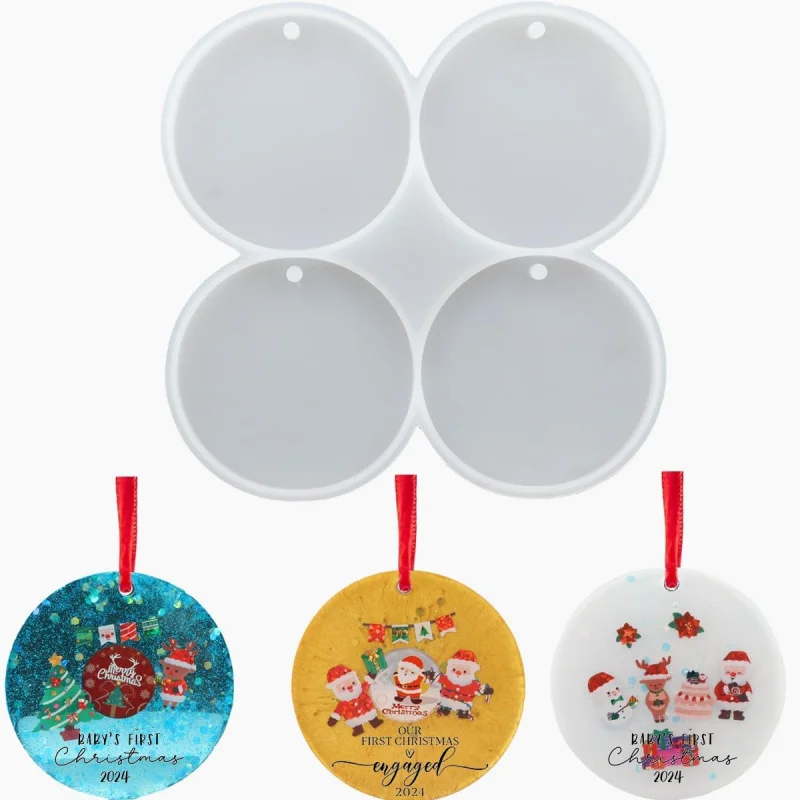 1 Silicone molds for making round coasters and Christmas dec