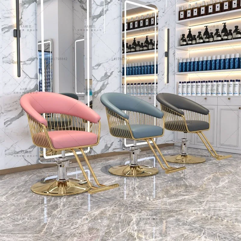 Hair Salon Chair Internet Celebrity Barber Shop Chair Hair Salon With Lifting Rotating Perm And Dyeing Stainless Steel Hair Cutt