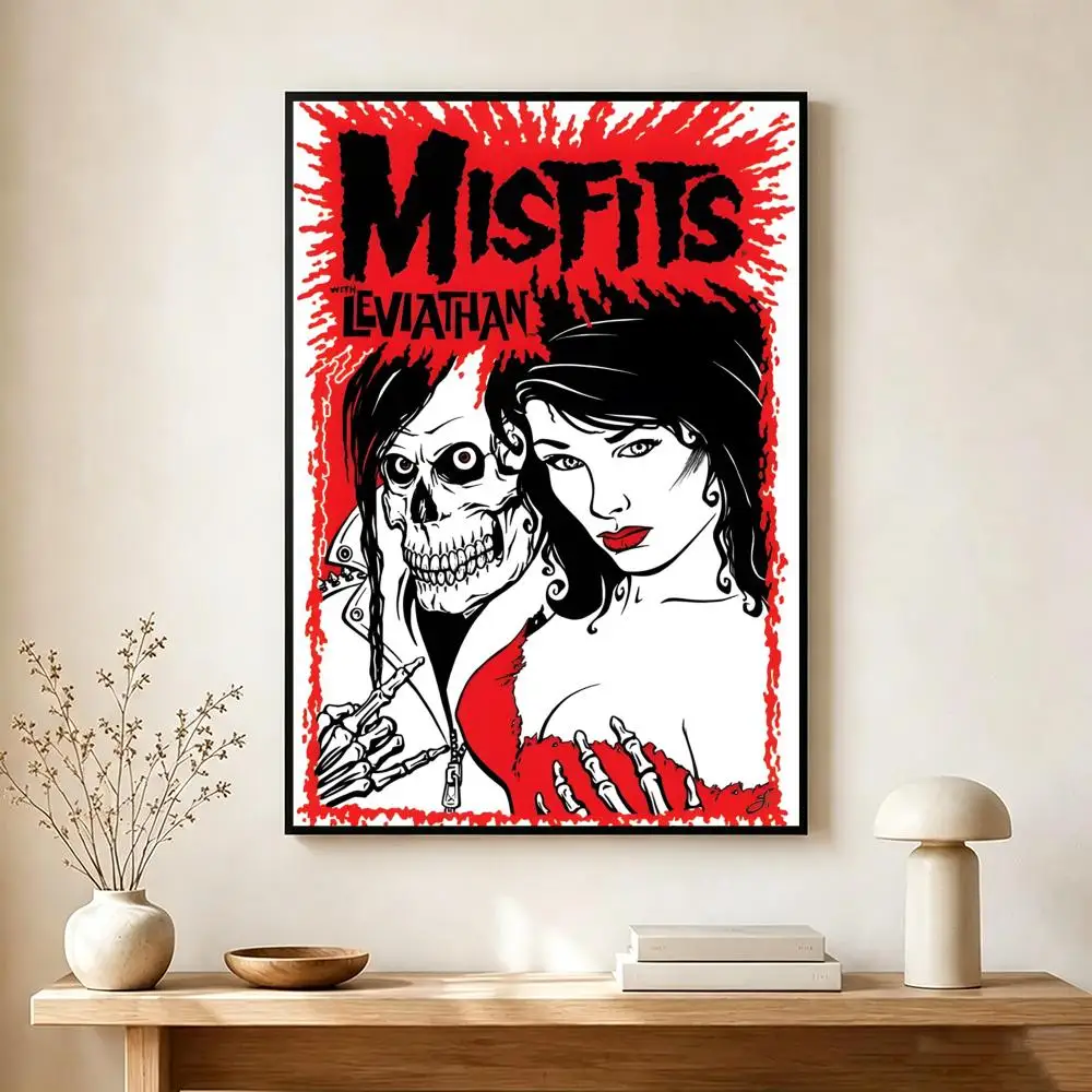 Punk Series M-Misfits Poster Lightweight Self‑Adhesive PP Wall Decal for Study Living Room Bedroom Decor Gift