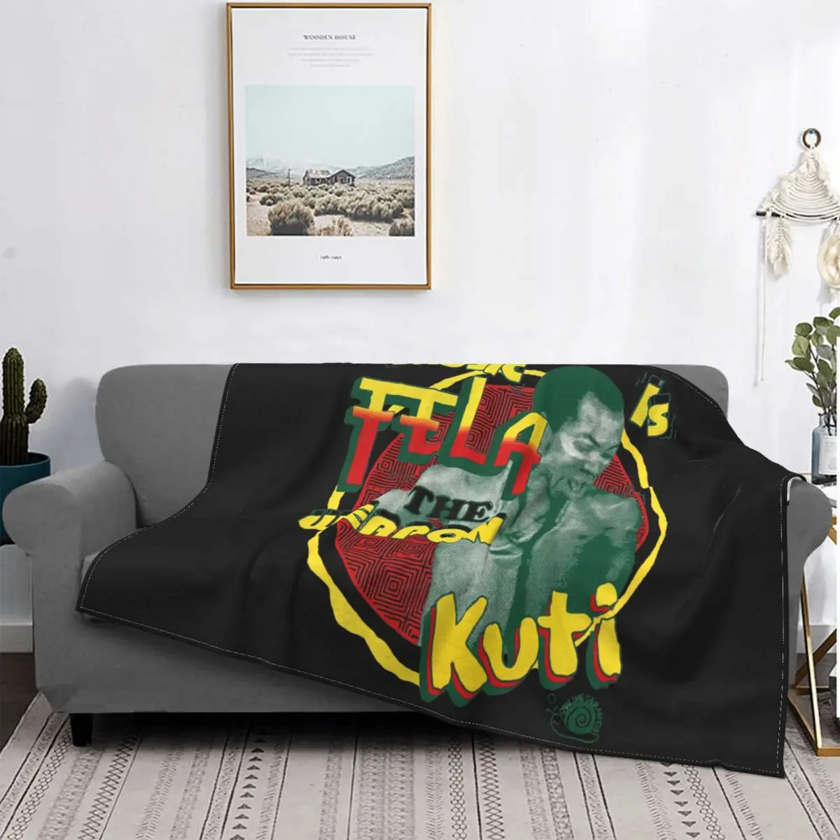 Online Ceramics X Fela Kuti Blanket Fluffy Raschel Anti-Pilling Sofa Dedicated Machine Washable