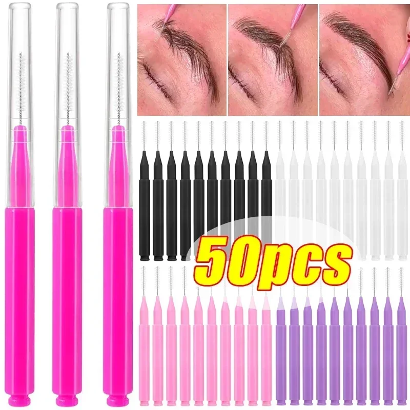 Mini cepillo desechable para cejas, cepillos portátiles para levantamiento de cejas, peine para pestañas, aplicadores de extensión de pestañas, herramienta de maquillaje, 10/50 Uds.