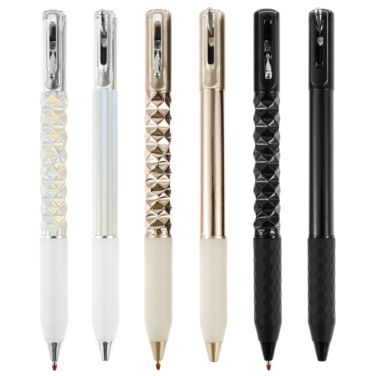 

6 шт., геометрическая морщинистая ручка, забавная хрустящая сенсорная ручка, снятие стресса, сменный инструмент для письма, анаморфная ручка для школы, офиса