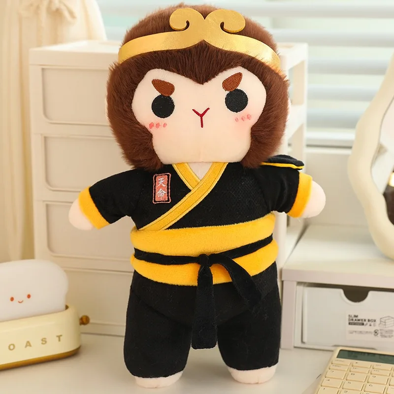 Jouet en peluche Black Myth Wukong pour enfants, figurine de dessin animé, roi singe, anime mignon, collection de peluches, oreiller, cadeaux d'anniversaire