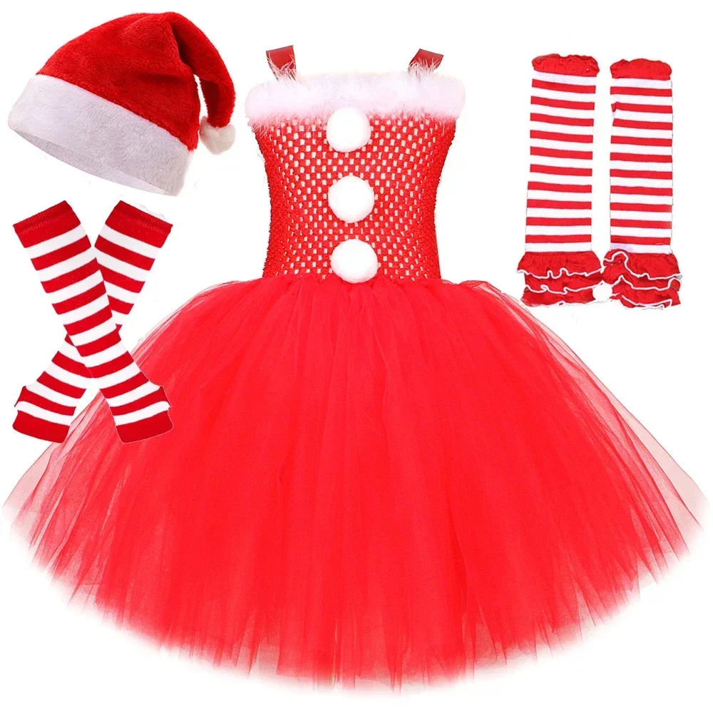 Christmas Snowman Tutu Dress Girls Grinch Christmas Tutu Dress for Kids Xmas New Year Outfit Children Father Christmas Clothes