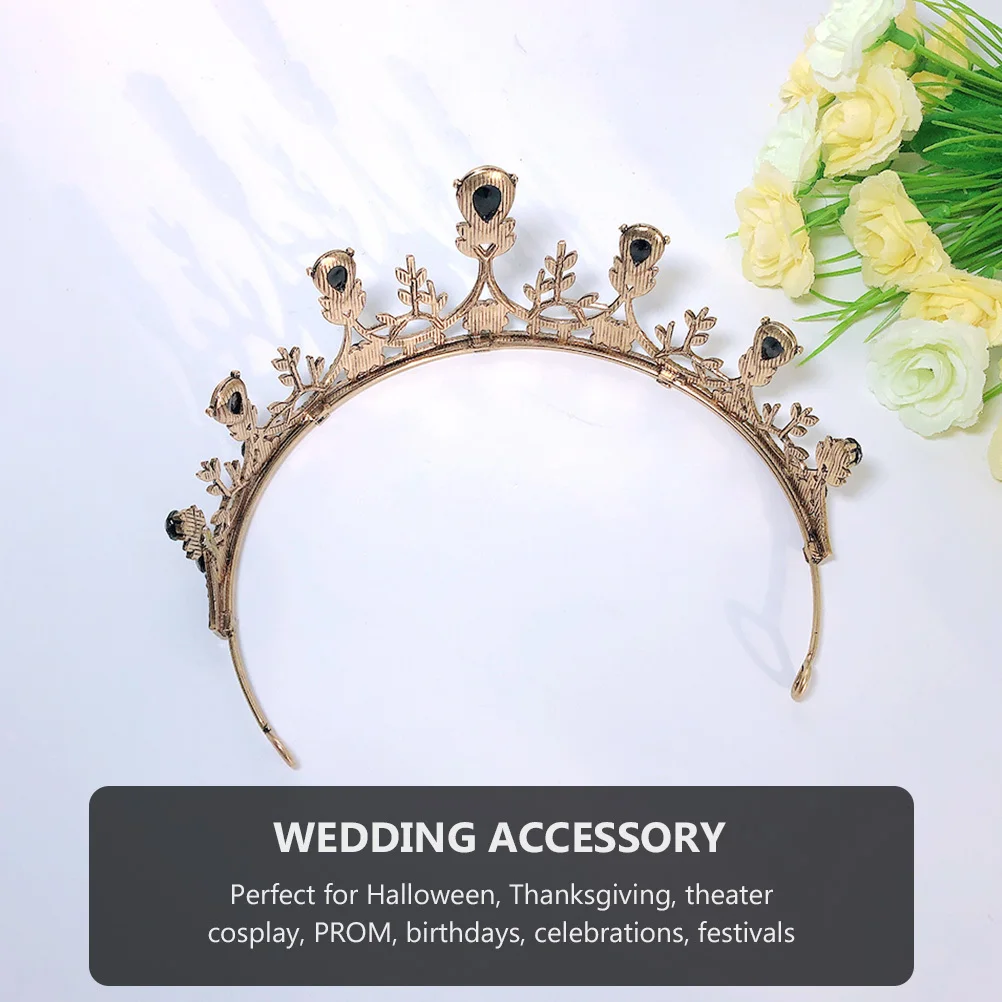 1pc Retro Strass Kroon Haarband Bruids Bruiloft Festival Prom Cosplay Accessoire Vrouwen Meisjes Haar Decor
