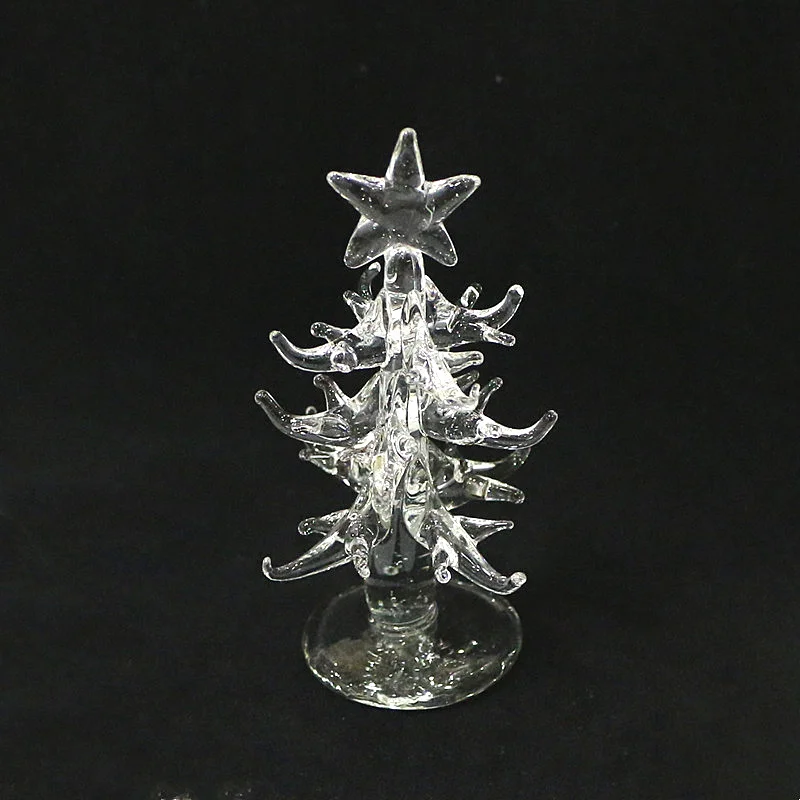 Albero di natale in vetro di Murano verde e trasparente statua ornamenti artigianali collezione di decorazioni per la tavola di casa creativa regali