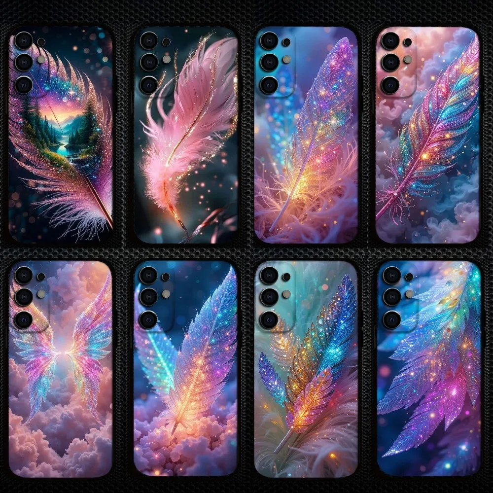 

Fantasy Feather Phone Case For Samsung S25/S24/S23/S22/S21/S20/Plus,Fe,Lite/Others Black Cover