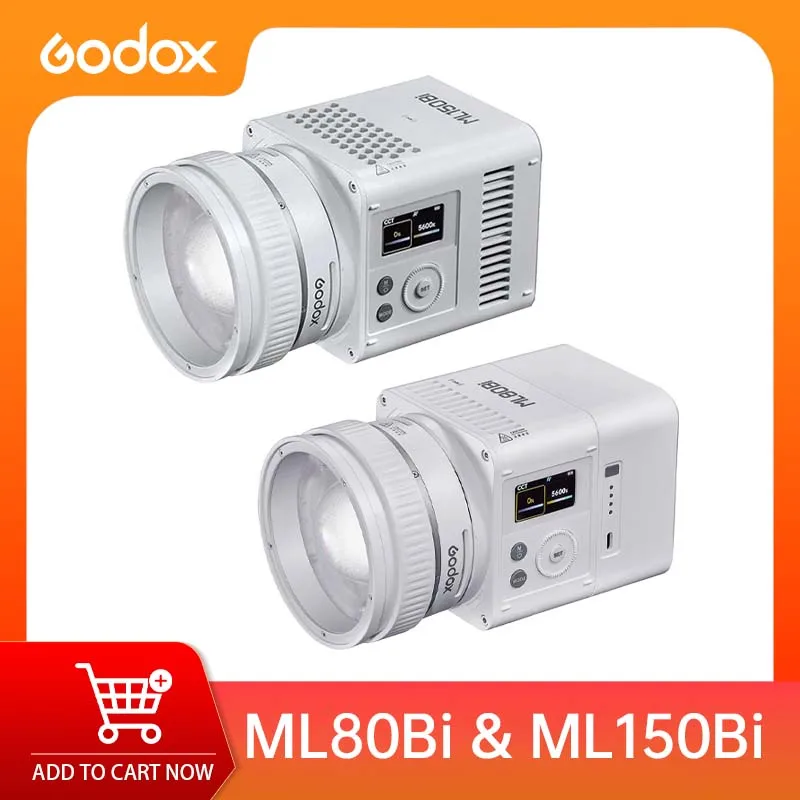 Godox ML80Bi ML150Bi Bi-Color LED Video Light 2800-6500K CRI96 APP Magnetic Battery Portable Studio Lighting