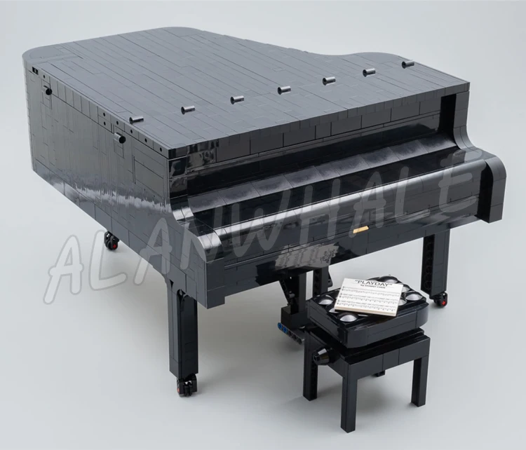 3662pcs Ideas Creative Playable Grand Piano 25-Key Keyboard Opening fallboard 79007 Building Blocks toys Compatible With Model