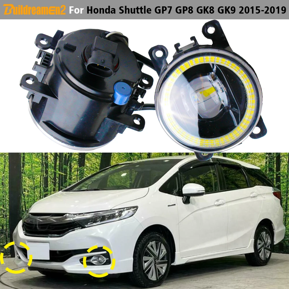 2 X 30W H11 Car LED Lens Fog Light Angel Eye Daytime Running Lamp DRL For Honda Shuttle GP7 GP8 GK8 GK9 2015 2016 2017 2018 2019 