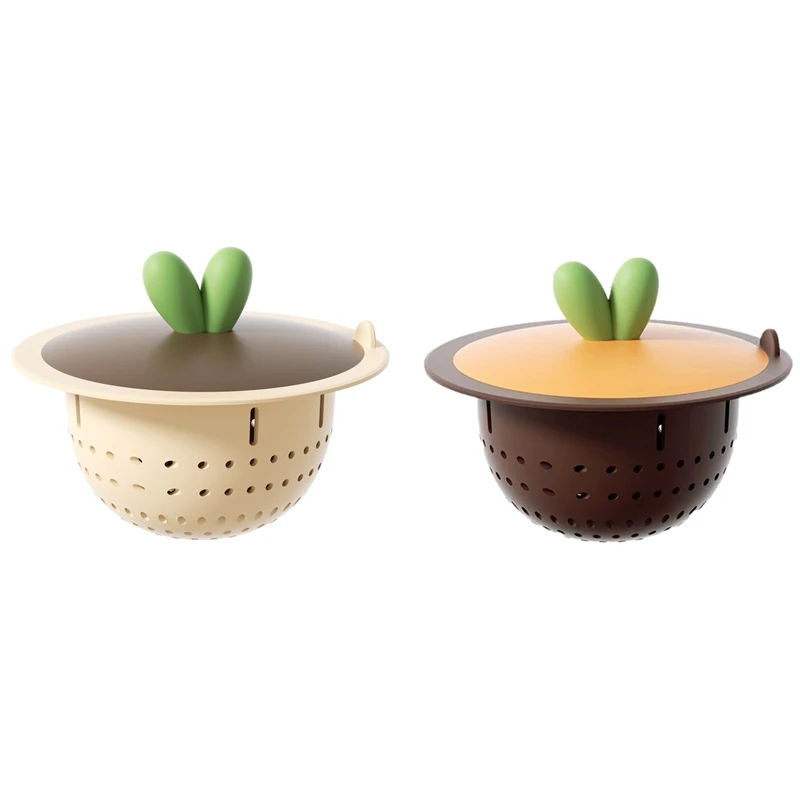 2Pcs Cartoon Radish Shape Sink Garbage Strainer Kitchen Bathroom Sink Anti-Clogging Draining Filter